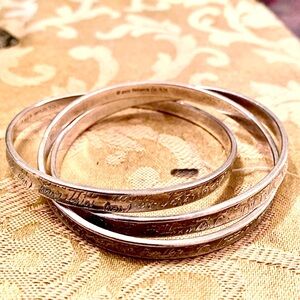 Elegant Silver Bangle Set
